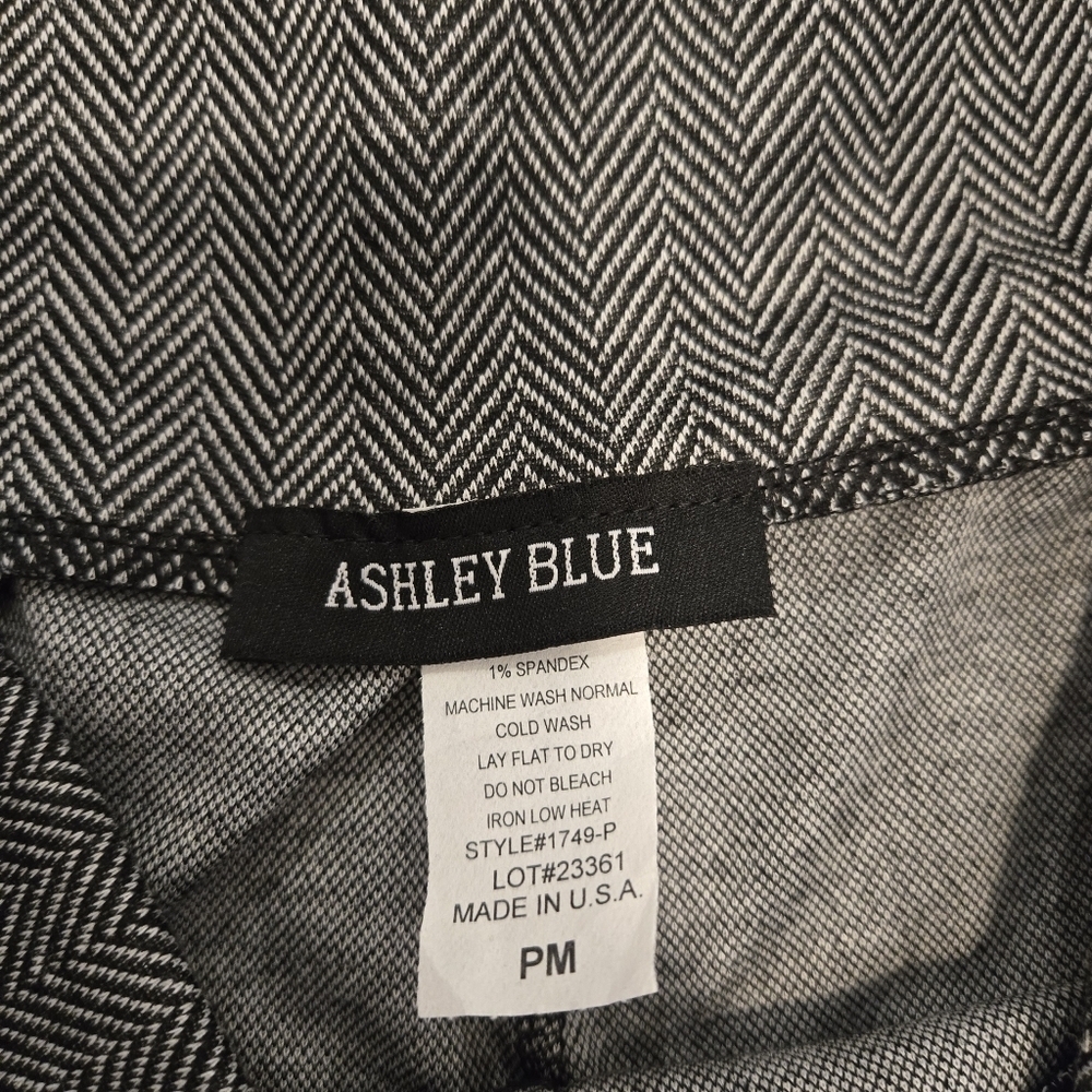 Ashley Blue Petite Black and White Stretch Pants Size Petite Medium - Picture 7 of 16